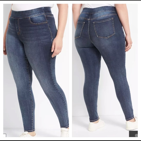 Lane Bryant Denim - Lane Bryant High-Rise Jeggings Flex Magic Waistband Size 18 Dark Wash